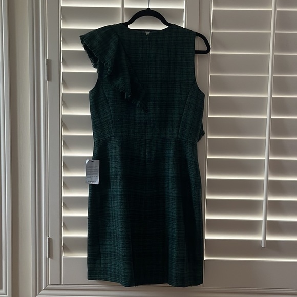 NWT Chelsea28 Ruffle Detail Plaid Sheath Dress Size 10 - Picture 7 of 16